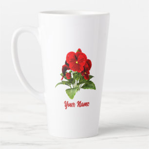 Tasse Latte Amoureux de Pensées Fleur Personnalisée