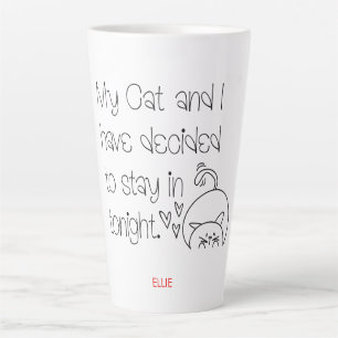 Tasse Latte Amoureux des chats humoristique Excusez Citation N
