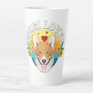 Tasse Latte Amoureux du CORGI arc-en-ciel