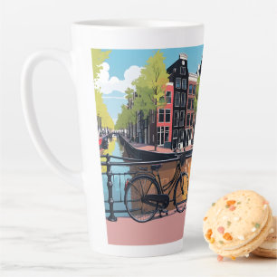 Tasse Latte Amsterdam de texte personnalisé