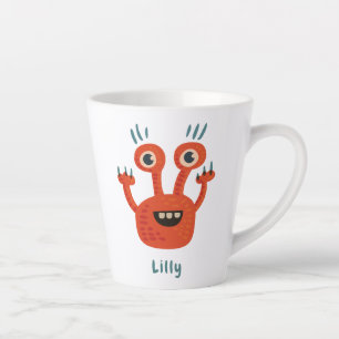 Tasse Latte Amusant Gros Oeil Souriant mignon Nom du monstre