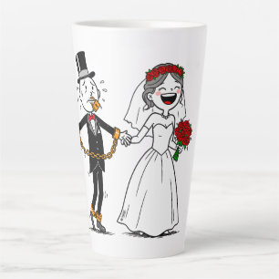 Tasse Latte Amusant mariage heureux