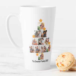 Tasse Latte Amusement personnalisé Famille Noël 11 Photo Colla