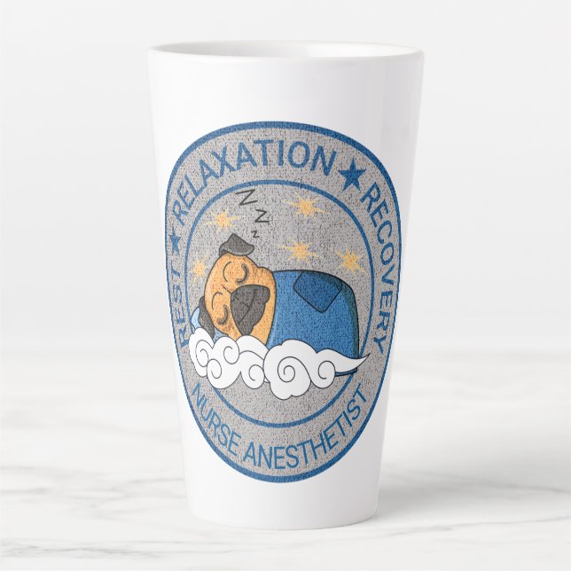 Tasse Latte Anesthésie mignonne / CRNA Repos Relax Recovery (Devant)