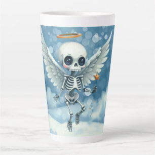 Tasse Latte Ange squelette – Le côté doux de l'au-delà.
