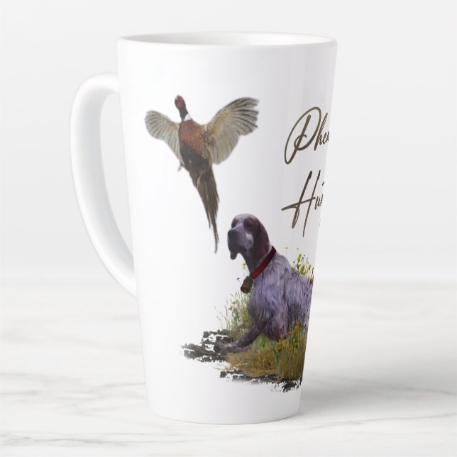 Tasse Latte Anglais Setter, Chasse de faisan (Angle gauche)