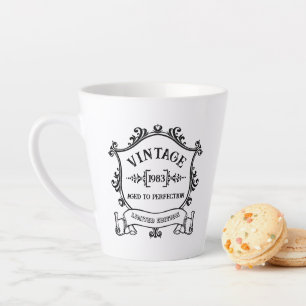 Tasse Latte Année vintage de l'âge à la perfection Anniversair
