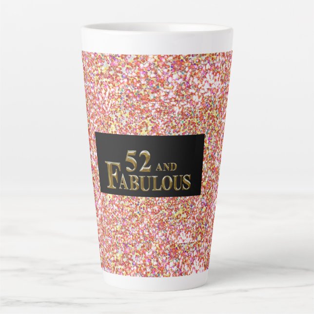 Tasse Latte Anniversaire 52 ans (Devant)