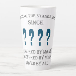 Tasse Latte Anniversaire Ajouter Année Nom Date Amour Papa Fa