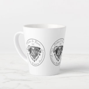 Tasse Latte Anniversaire de mariage personnalisé 3 Coeur coule