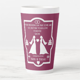 Tasse Latte Anniversaire Mariage des filles gays
