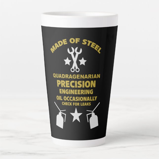 Tasse Latte Anniversaire quadragénaire (Devant)