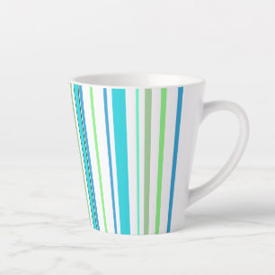 Tasse Latte Aqua Blue Green Beach Color Stripes