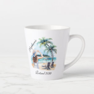 Tasse Latte Aquarelle à thème pour la retraite des femmes
