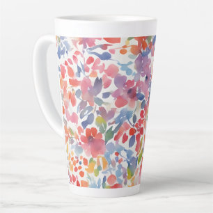 Tasse Latte Aquarelle Abstraite Flore perdue
