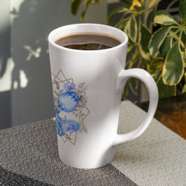 Tasse Latte Aquarelle Aquarius Astrologie Zodiac | Monogramme
