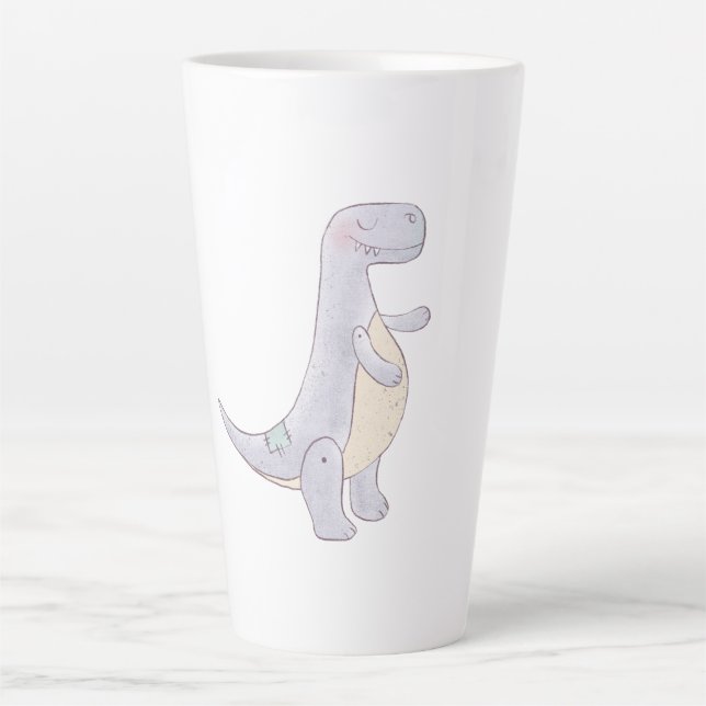 Tasse Latte Aquarelle de jouet de dinosaure préhistorique (Devant)