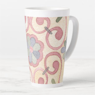 Tasse Latte Aquarelle italienne espagnole Majolica rose