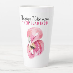 Tasse Latte Aquarelle rose exotique moderne Flamant rose cadea