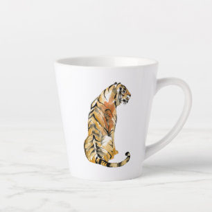 Tasse Latte Aquarelle sur tigre