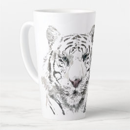 Tasse Latte Aquarelle Tigre originale Zodiac chinois initial L