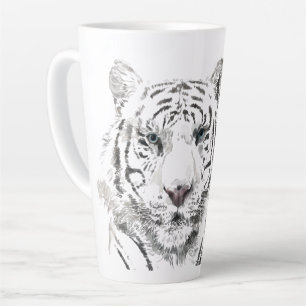 Tasse Latte Aquarelle Tigre originale Zodiac chinois initial L