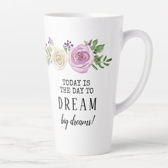 Tasse Latte Aquarelle violet Floral Dreams Big Dreams (Droite)