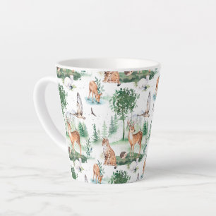 Tasse Latte Aquarelle Woodland Baby Motif animal