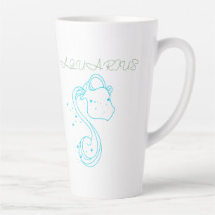 Tasse Latte Aquarius Zodiac Design - Unique Astrologie Art pou