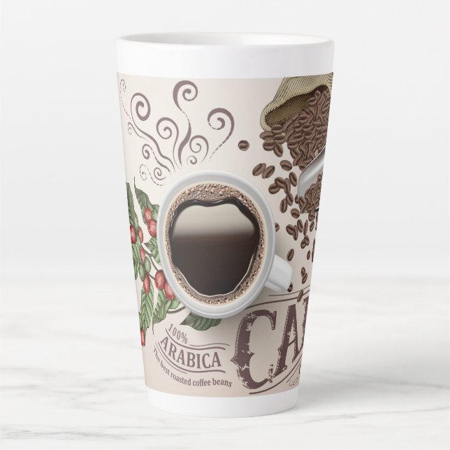 Tasse Latte Arabica Café (Devant)