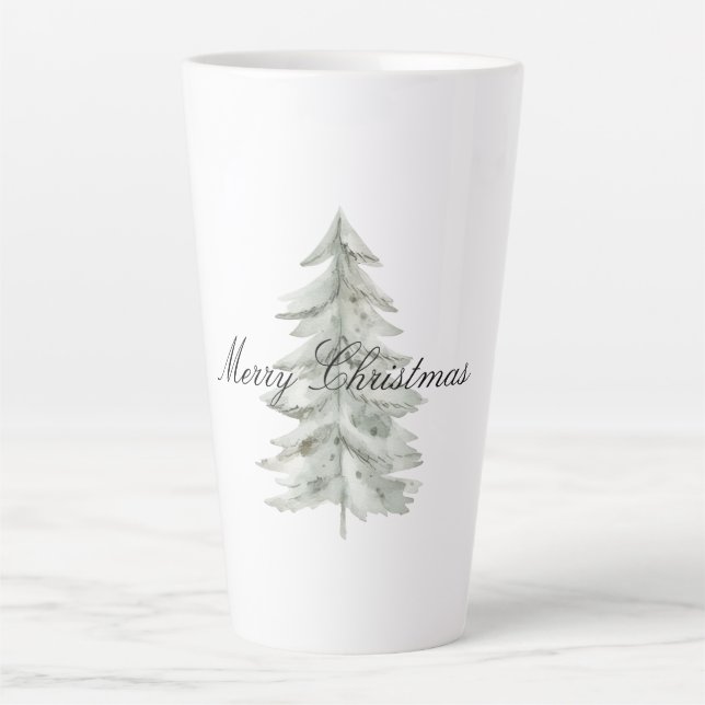 Tasse Latte Arbre blanc de Noël (Devant)