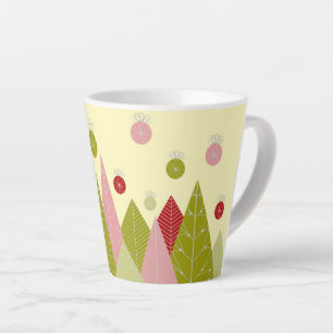 Tasse Latte Arbre de Noël coloré