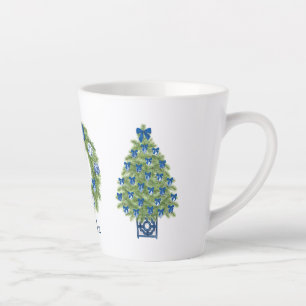 Tasse Latte Arbre de Noël de la Chinoiserie et couronne