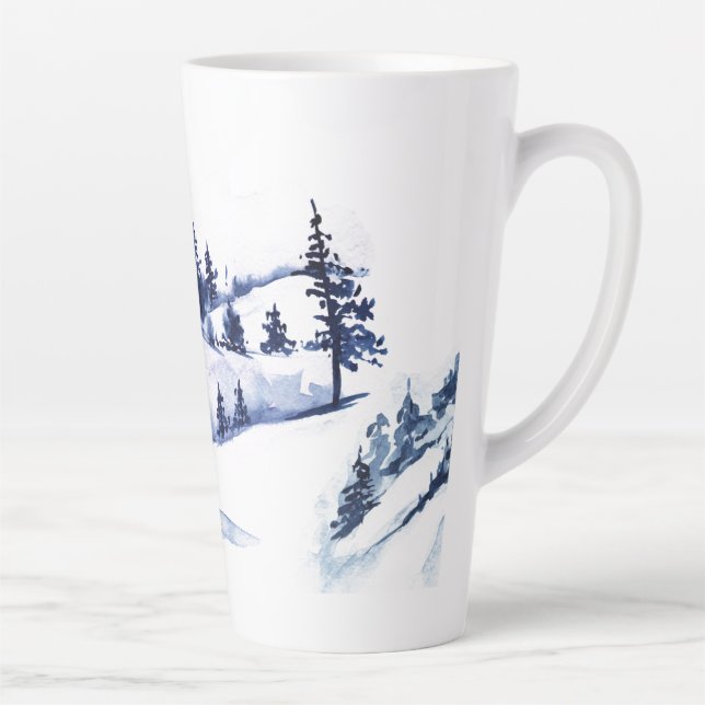 Tasse Latte Arbre d'hiver Reindeer dans les bois (Droite)
