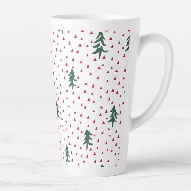 Tasse Latte Arbres de Noël verts (Droite)