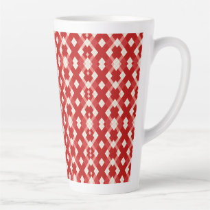 Tasse Latte Argyle, rouge blanc rose Saint-Valentin