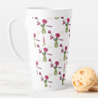 Tasse Latte Arrangement exotique de fleurs dans le verre