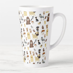 Tasse Latte arrière - plan blanc chien motif
