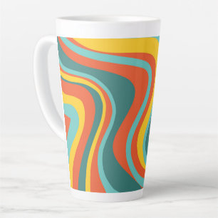 Tasse Latte Arrière - plan des tourbillons les années 70 rétro