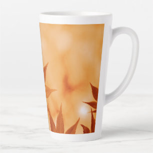 Tasse Latte Arrière - plan Feuille de l'érable-10792