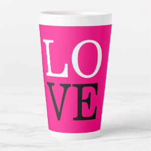 Tasse Latte Arrière - plan rose Mariage d'amour