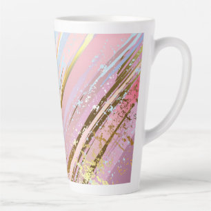 Tasse Latte Arrière - plan rose texturé