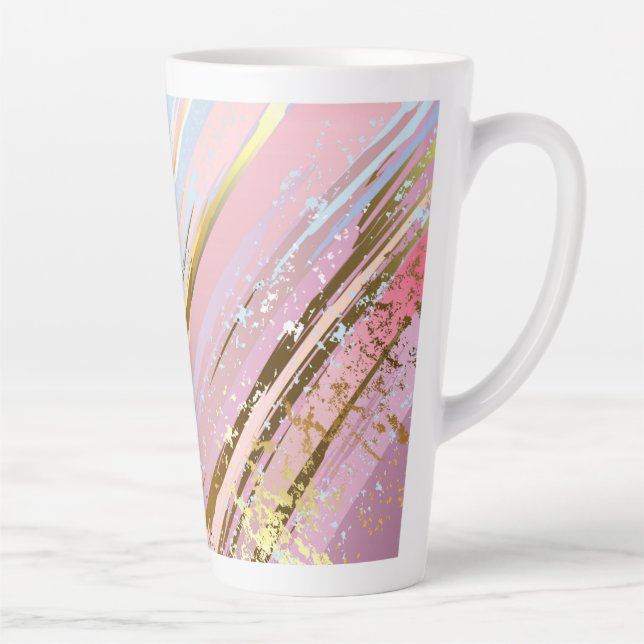 Tasse Latte Arrière - plan rose texturé (Droite)