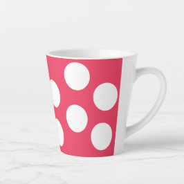 Tasse Latte Arrière - plan rouge avec cercles blancs. Point Po