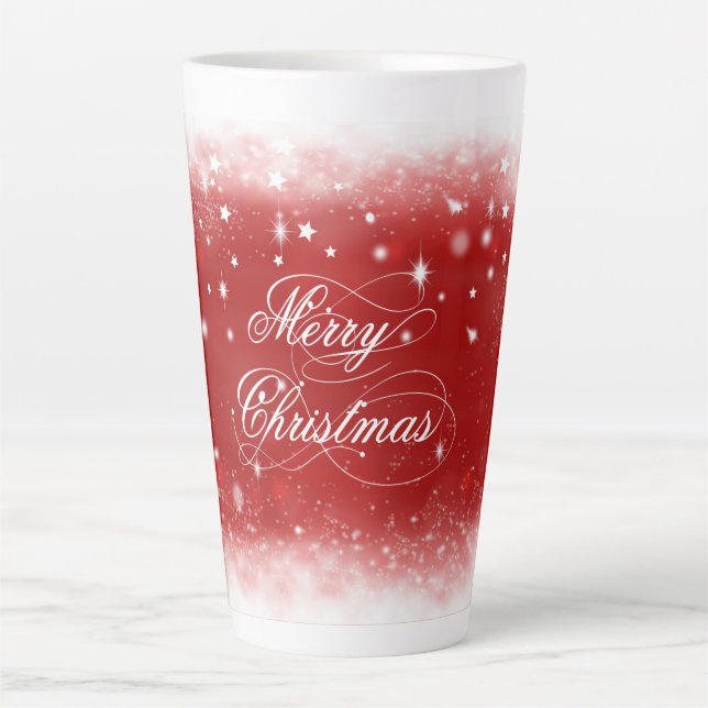 Tasse Latte Arrière - plan rouge et blanc (Devant)