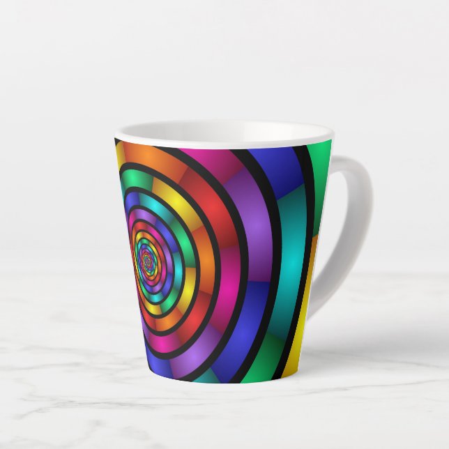 Tasse Latte Arrondi et psychédélique coloré Art moderne fracta (Angle droit)