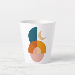 Tasse Latte Art abstrait de lune géométrique moderne