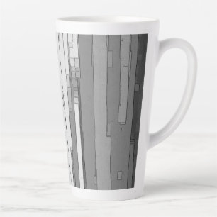 Tasse Latte Art Abstrait en niveaux de gris
