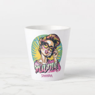 Tasse Latte Art de la pop pop mathématique rétro personnalisé
