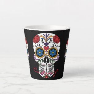 Tasse Latte Art du crâne humain décoré Thunder_Cove